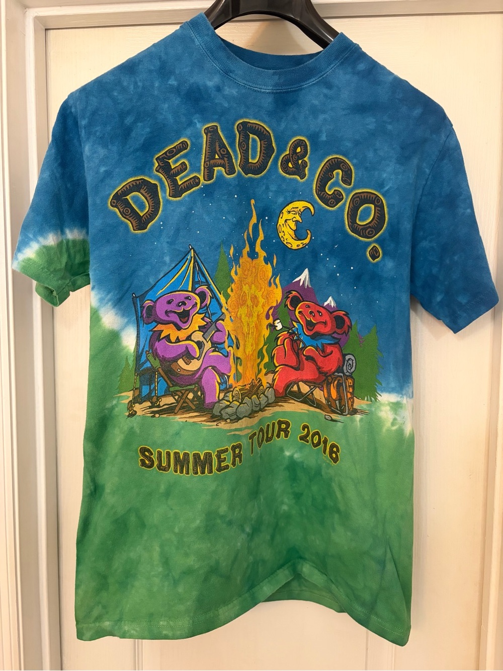 RARE Tie Dye Blue/Green Dead & Co Summer Camp Bears 2016 Tour SMALL T-Shirt
